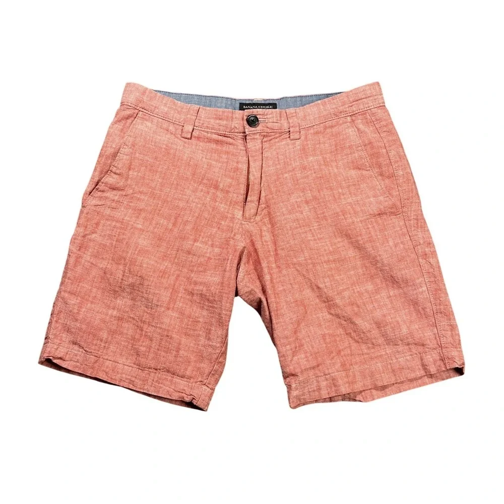 Banana Republic Men's 30x8 Dune Red Cotton Chambray Shorts 794536 Summer